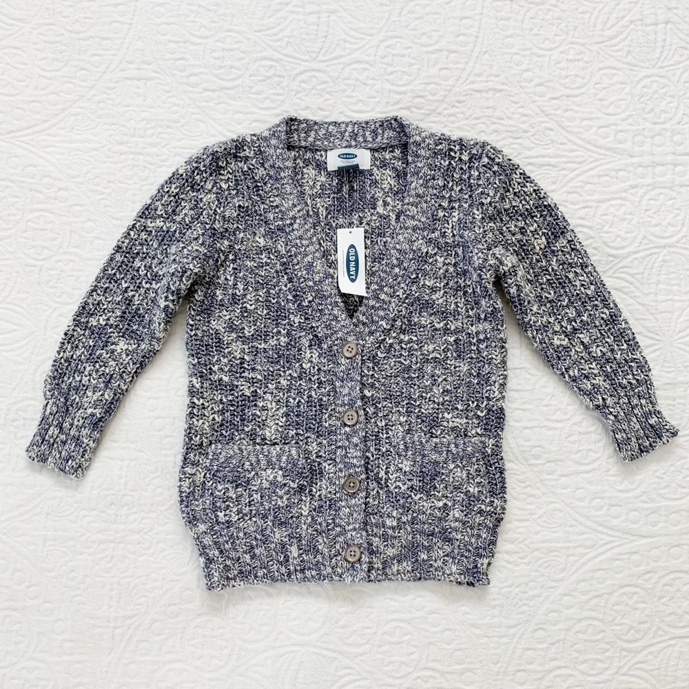 Old Navy Knit Cardigan, Swept Away (Blue‎ / White)